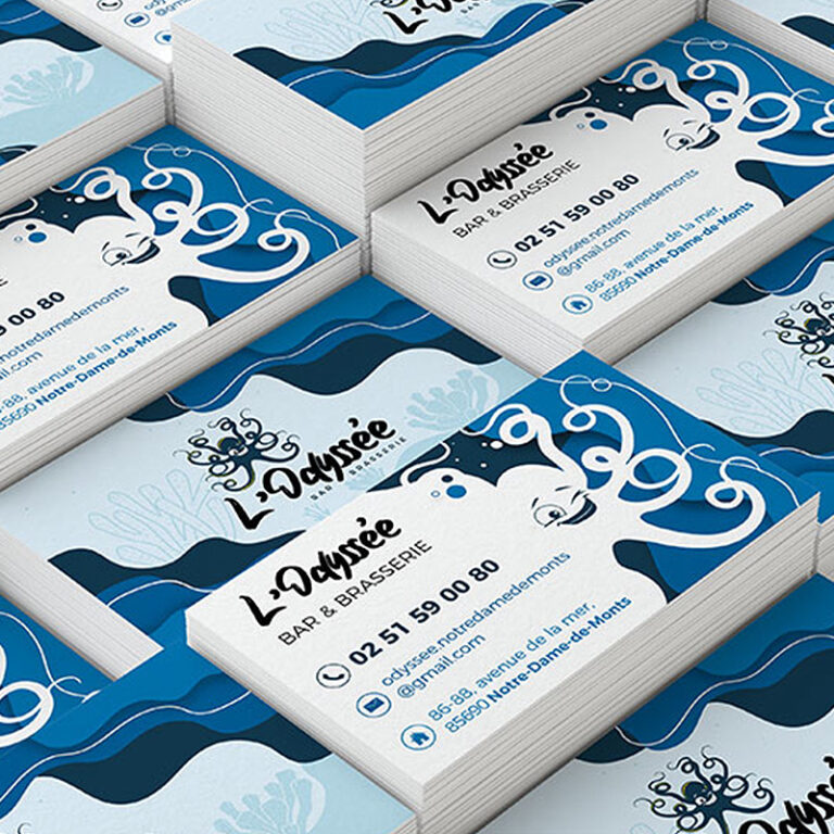 creation des carte de visites de l'odyssée, bar brasserie