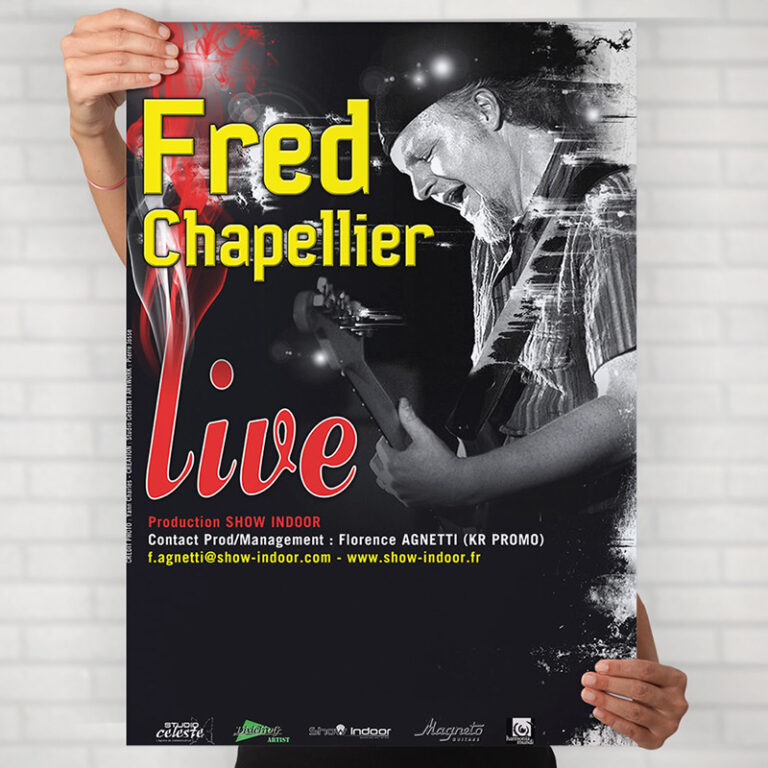 Affiche de concert conçu pour Fred Chapellier, ancien guitariste de Dutronc